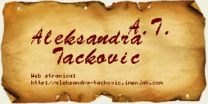 Aleksandra Tacković vizit kartica